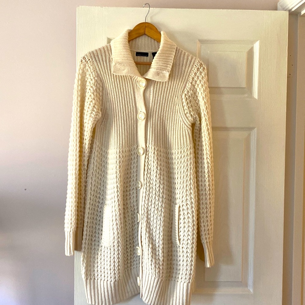 Ivory button cardigan. Size medium.